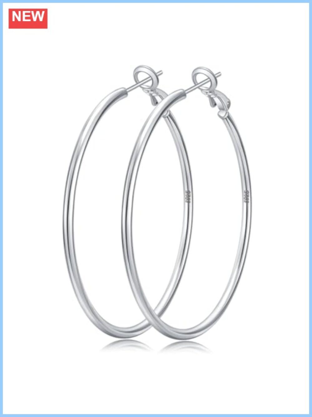 Sterling Silver Gold Plated Thin Hoop Earrings Women Lightweight 20-70mm